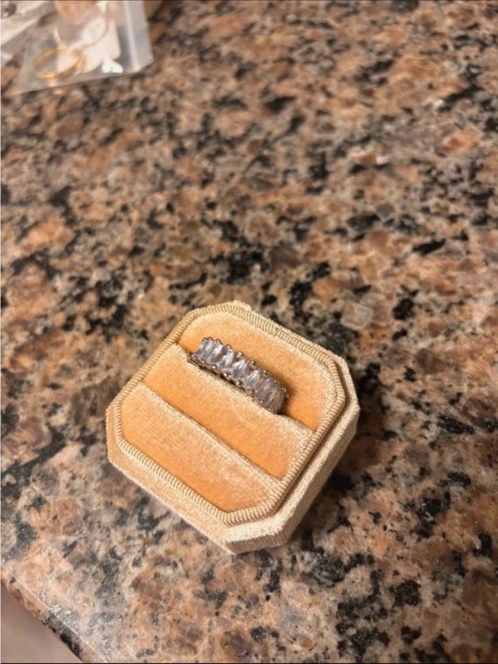 Silver Crystal Eternity Band - Sparkling Clear Stones Size 8